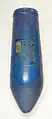 Egyptian faience situla with erased cartouche of Akhenaten, 12 inches high