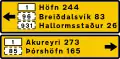 Destinstion ahead (b) with distances in capital area