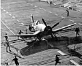 VF-33 F4U-4 on USS&nbsp;Leyte, in 1952
