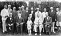 Nicholson is standing fourth from left in this photo of retired flag officers taken at the 85th birthday party of Rear Admiral George C. Remey on 10 August 1926.