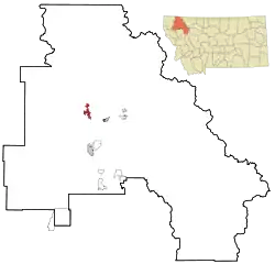 Location of Whitefish, Montana