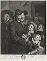 Engraving by François Hubert with "confused hands"