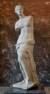 Venus de Milo; 130–100 BC; marble; height: 203&nbsp;cm