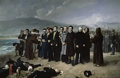 Image 54Execution of Torrijos and his men in 1831. Ferdinand VII took repressive measures against the liberal forces in his country. (from History of Spain)