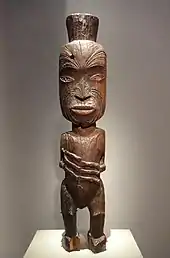 Image 9Tekoteko from the gable of a wharenui, Te Arawa (20th century) (from Culture of New Zealand)