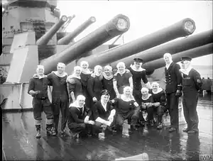 Rain covers on HMS Duke of York
