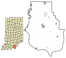 Location of Mauckport in Harrison County, Indiana.