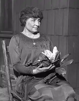 Image 5Helen KellerPhotograph credit: Los Angeles Times; restored by RhododendritesHelen Keller (June 27, 1880 – June 1, 1968) was an American author, political activist, and lecturer. She lost her sight and hearing after a bout of illness at the age of nineteen months. When she was seven years old, she met her first teacher and life-long companion, Anne Sullivan, who taught her language skills, including reading and writing. After attending Radcliffe College at Harvard University, she became the first deafblind person to earn a Bachelor of Arts degree. She worked for the American Foundation for the Blind for many years, during which time she toured the United States and traveled to 35 countries around the world. This 1920 photograph depicts Keller examining a magnolia flower.More selected pictures