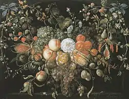 Fruit garland, c. 1680, wood, 21,5 x 27,5 cm, Centraal Museum, Utrecht