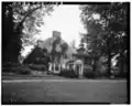 East façade of restored house and new main entrance, in 1963.