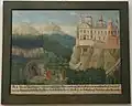 Ida is pushed down from the castle.&nbsp;Picture in the&nbsp;Toggenburg Museum&nbsp;Lichtensteig