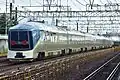 The E001 series Train Suite Shiki-shima cruise train on delivery in September 2016
