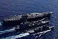 JS Ikazuchi, USNS&nbsp;John Ericsson and USS&nbsp;Ronald Reagan on 16 August 2020.