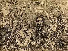 Demons Taunting Me (1895) etching, 11.8 x 15.8&nbsp;cm., Museum of Fine Arts, Ghent