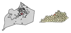 Location of Cambridge in Jefferson County, Kentucky