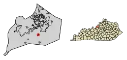 Location of Hollow Creek in Jefferson County, Kentucky