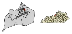 Location of Rolling Hills in Jefferson County, Kentucky