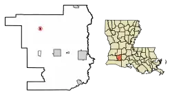 Location within Jefferson Davis Parish and Louisiana