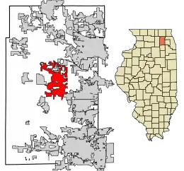 Location of Campton Hills in Kane County, Illinois