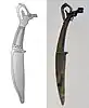 Karasuk vs Shang horned animal blades 13th-11th century BCE.