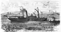 Steamship Welf on exploration of the Jubba River 36 m long and smaller boat 9 m long