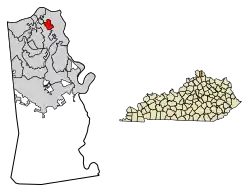 Location within Kenton County and Kentucky