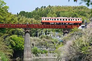 Kiha DMU crossing Izumi River