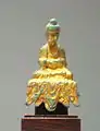 Seated Buddha, Goguryeo, second half of 6th century. Gilt bronze, h. 8.8&nbsp;cm.  National Museum of Korea.