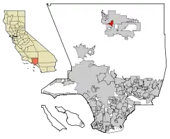 Location of Quartz Hill in Los Angeles County, California