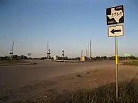 View northeast at junction of US&nbsp;90 Alt. and FM 2764