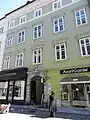 Lichtenberg House at 9 Town Square in Ljubljana, a Renaissance bourgeois house with a Baroque staircase from the 18th century and an early-Baroque facade from 1540, decorated with reliefs by the sculptor Osbald Kitell.