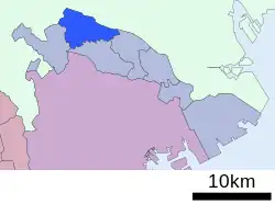 Location of Tama in  Kanagawa Prefecture
