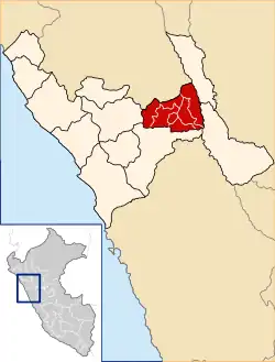 Location of Sánchez Carrión in La Libertad Region