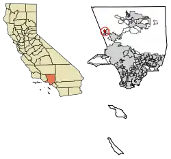 Location of Hasley Canyon in Los Angeles County, California.