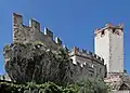 Goethe's view of Castello Scaligero, when interrupted as he described in Italian Journey (click on image for quotation).
