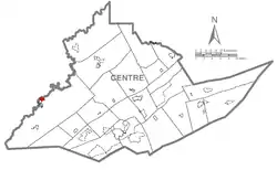 Location within Centre County