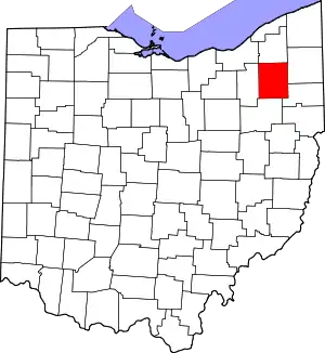 State map highlighting Portage County