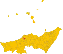 Map of comune of Mirto