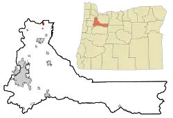 Location of Butteville, Oregon