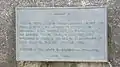 The inscription (1982) on the Minto Memorial Stone.