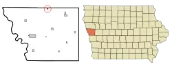 Location of Rodney, Iowa