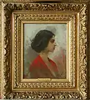 Jeune Juive, Etude d'Aimé Morot in original frame, no date. Oil on wood panel, size 22 x 27&nbsp;cm.