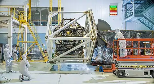 ISIM inside a cage for a gravity test, 2014