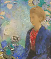 Odilon Redon, Baronne de Domecy, c. 1900, pastel and graphite on light brown laid paper, J. Paul Getty Museum