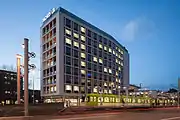 Offices of Nord/LB (1958), with the Aegidien Gate Square railway train station in front