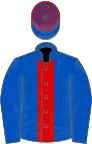 ROYAL BLUE, red panel, hooped cap