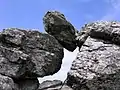 Perched rock at the foot of Zennor Head