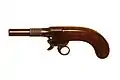 Inverted percussion pistol, 9.5 mm; made by gunsmith Correvon, Morges, 1854.