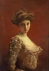Posthumous portrait painting of Henriot by Carolus-Duran, from photographs taken by Reutlinger commissioned by the Comédie-Française [1900]