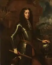 portrait of a man clad in armour, looking right